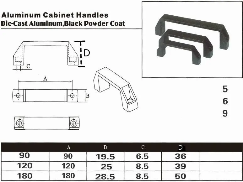 Nylon Handle For Aluminium Profile Accessories 120 Mm 2