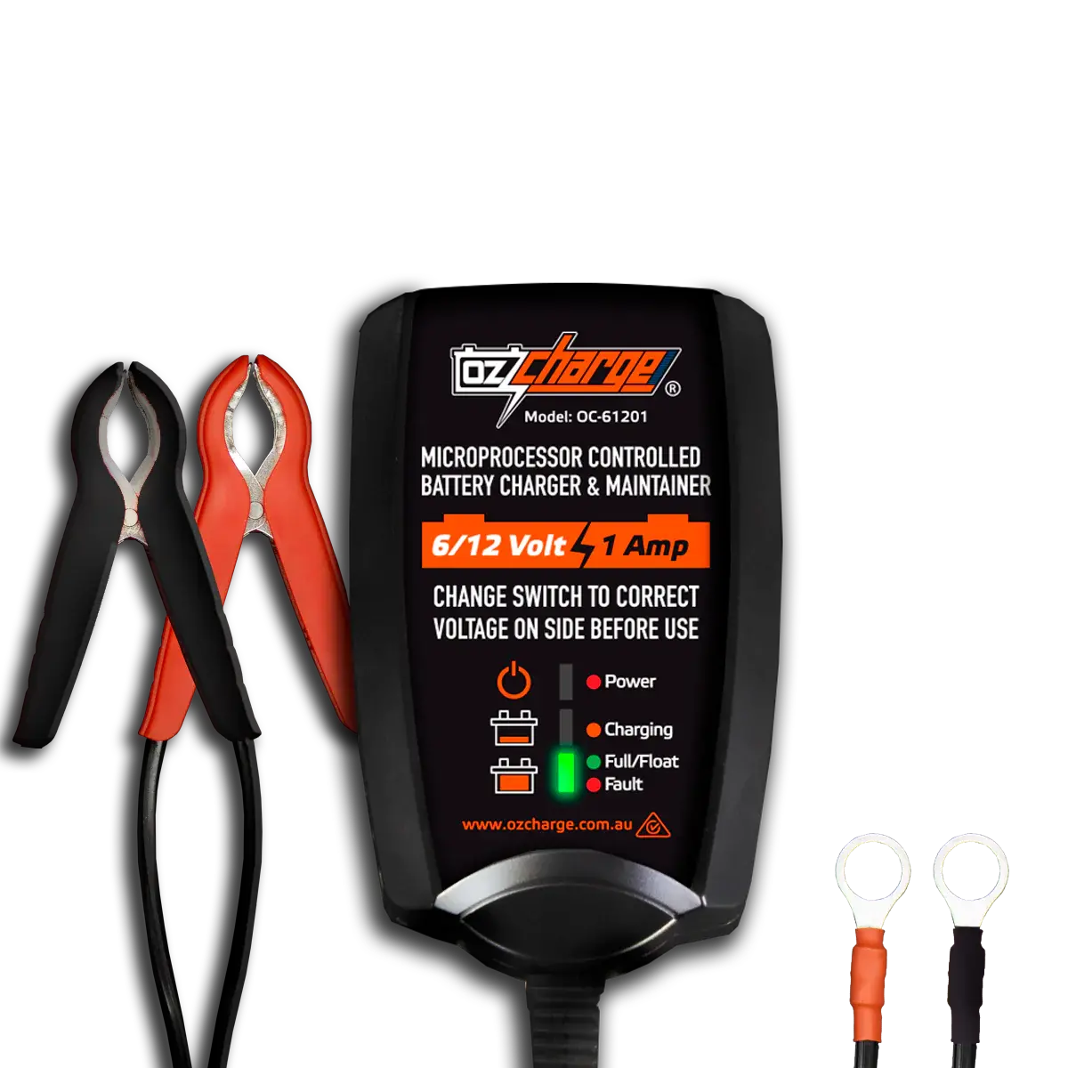 Ozcharger 6/12V 1A Battery Charger & Maintainer - Oc-61201 1