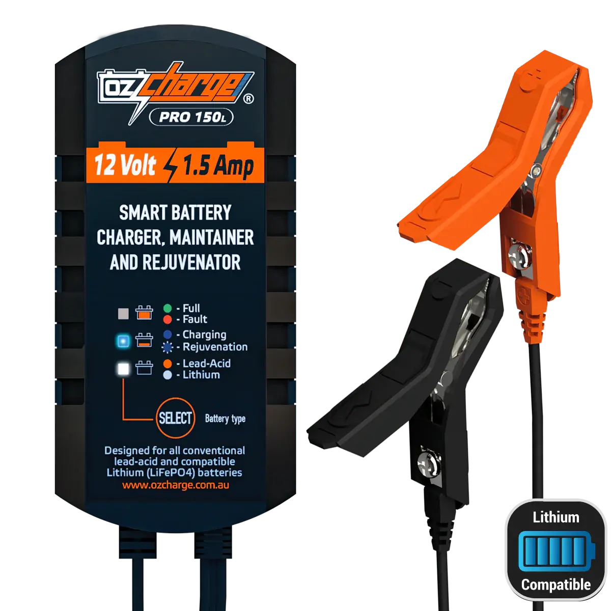 Ozcharger 12V 1.5A Pro Series Battery Charger & Maintainer - Oc-Pro150l 1