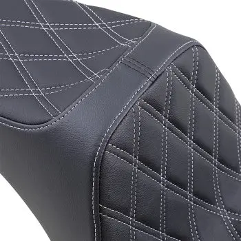 Drag - Predator Iii Seat - Black Seat, Double Diamond Silver Stitching - '06-17 Softail 2
