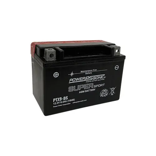 Power Sonic Agm Motorcycle Battery 12V 8Ah 120Cca (Ptx9-Bs) 1