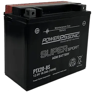 Power Sonic Agm Motorcycle Battery 12V 18Ah 250Cca (Ptx20-Bs) 1