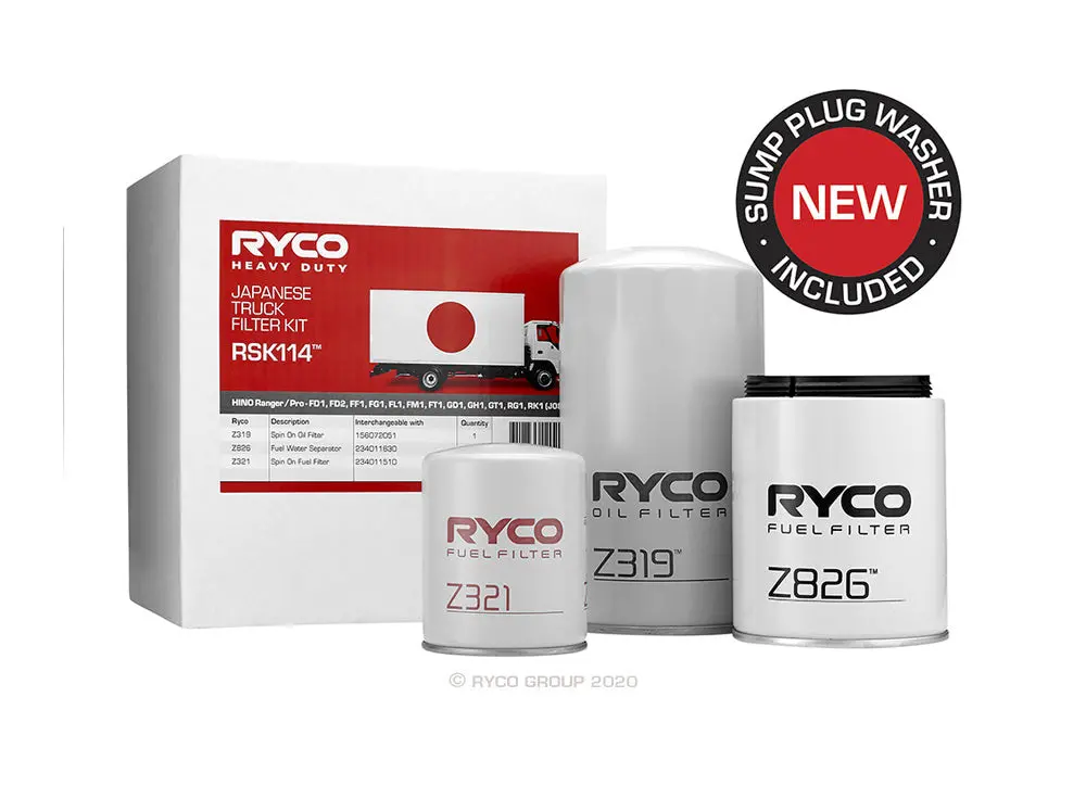 Rsk114 Ryco Service Kit Hino Ranger / Pro – Fd1, Fd2, Ff1, Fg1, Fl1, Fm1, Ft1 1