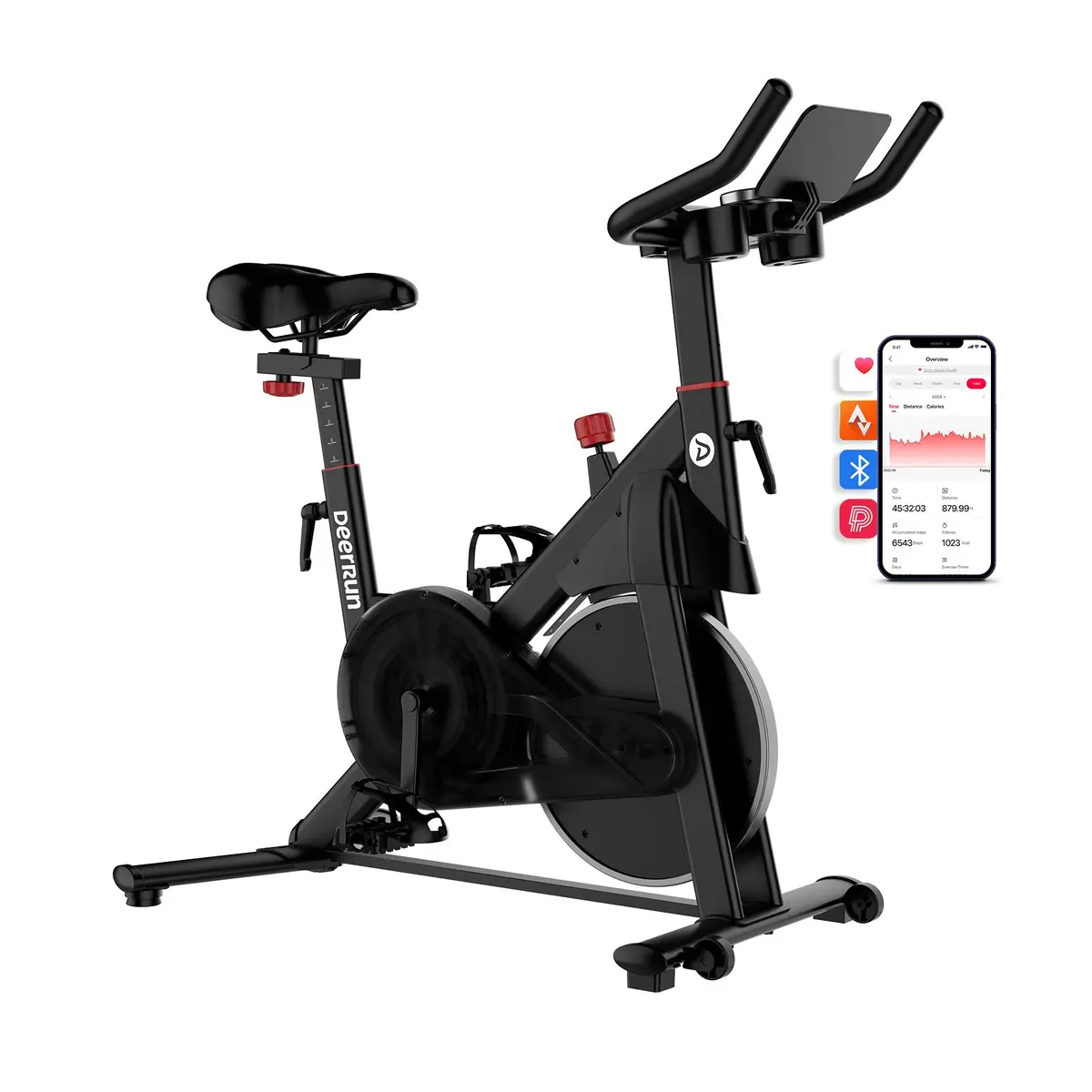 Deerrun S500 Pro King Size Indoor Exercise Bike For Tall Riders 32 Magnetic Adjustable Resistance, Led Screen 1