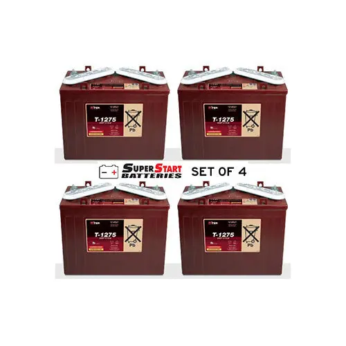 Set Of 4 Trojan T-1275 Golf Cart Batteries 12V 150Ah 1