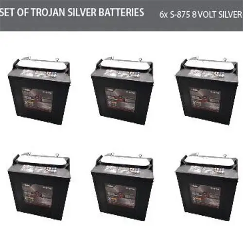 Set Of 6 Trojan S-875 Golf Cart Batteries 8V 165Ah 1
