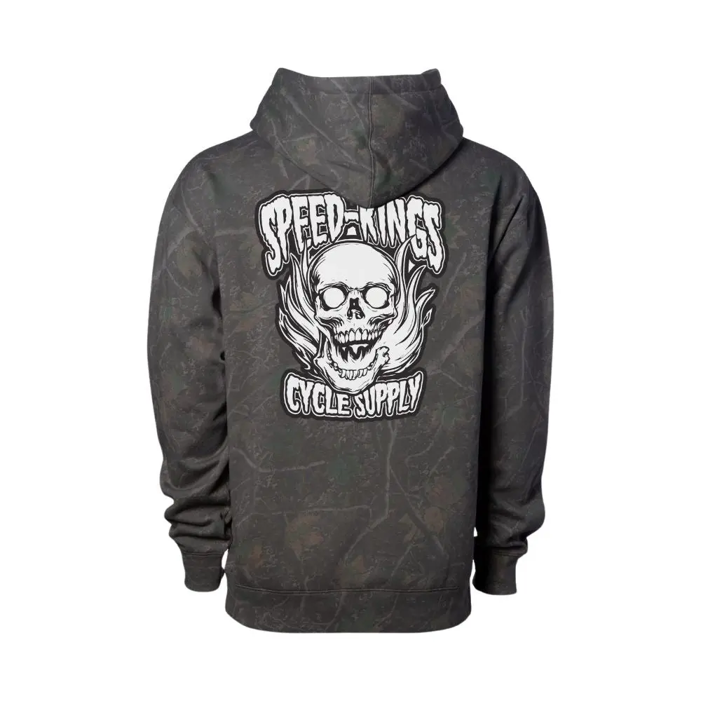 Flaming Skull Darkwood Hoodie 1