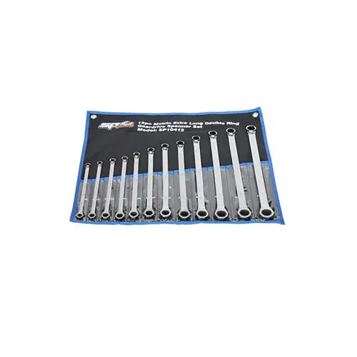 Sp10412 Sp Tools 12Pc Metric 0º Extra Long Double Ring Geardrive Wrench/Spanner 1