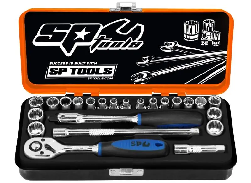 1/4"Dr Socket Set - Metric/Sae - 23Pc, Sizes: 12 Point– Sp20100 1