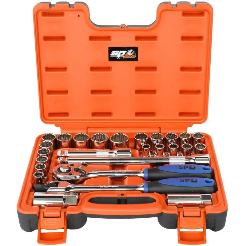 Sp Tools Sp20306 1/2"Dr Socket Set In X-Case - 12Pt Metric/Sae - 26Pc 1
