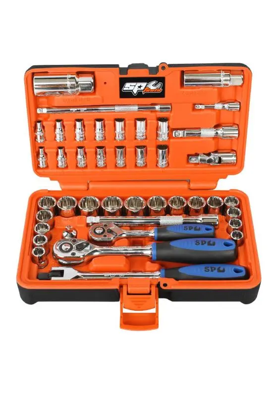 1/4"Dr & 3/8"Dr Socket Set In X-Case - 12Pt Metric/Sae - 42Pc Sp20601 1