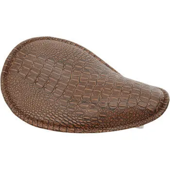Drag - Small Low-Profile Spring Solo Seat - Faux Alligator/ Brown Stitching - Custom & Rigid 1