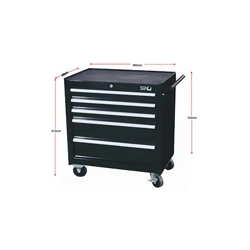 Sp Tools 5-Drawer Roller Cabinet Tool Box – Black Custom Series Sp40111 1
