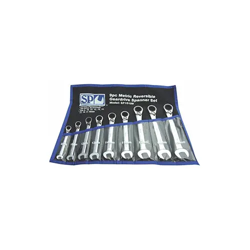 Sp Tools Sp10109 Sp Tools Spanner Set Geardrive Reversible 9Pc Metric 15 Offset 1