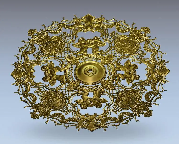 Stl Format 3D Furniture Ceiling Decoration Round Patterns - 072 1