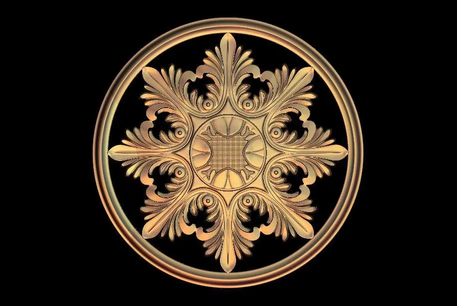 Stl Format 3D Furniture , Doors Decoration Round - 002 1