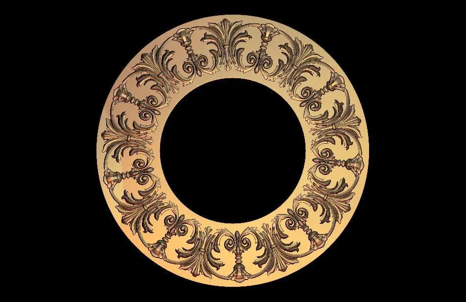 Stl Format 3D Furniture , Doors Decoration Round - 006 1