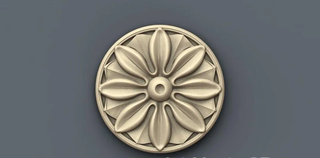 Stl Format 3D Furniture , Doors Decoration Round - 015 1