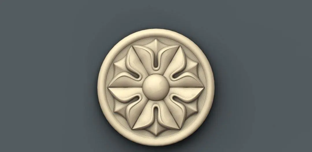 Stl Format 3D Furniture , Doors Decoration Round - 028 1