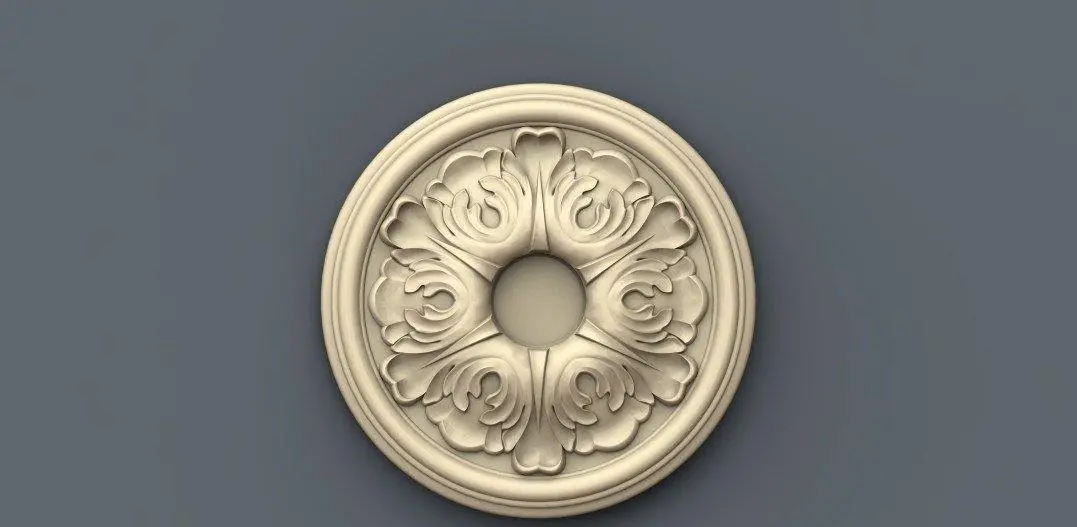 Stl Format 3D Furniture , Doors Decoration Round - 036 1