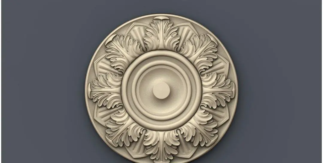 Stl Format 3D Furniture , Doors Decoration Round - 037 1