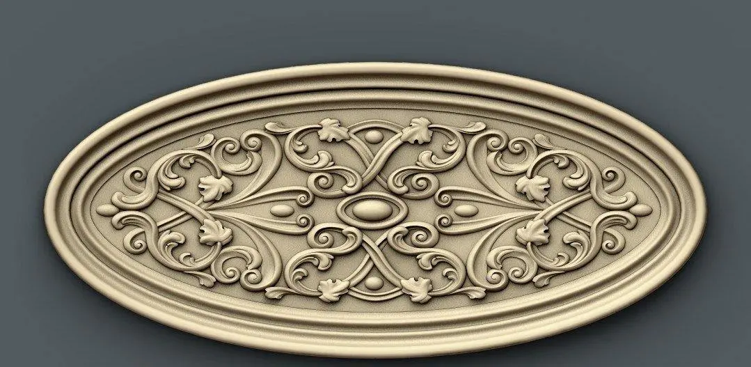 Stl Format 3D Furniture , Doors Decoration Round - 038 1