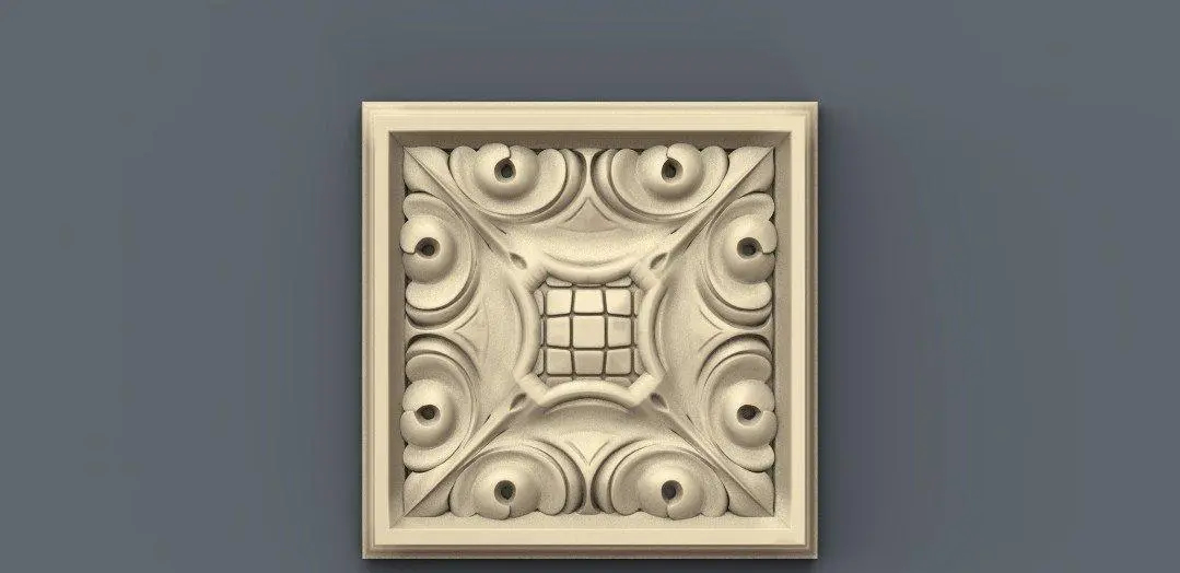 Stl Format 3D Furniture , Doors Decoration Square - 008 1