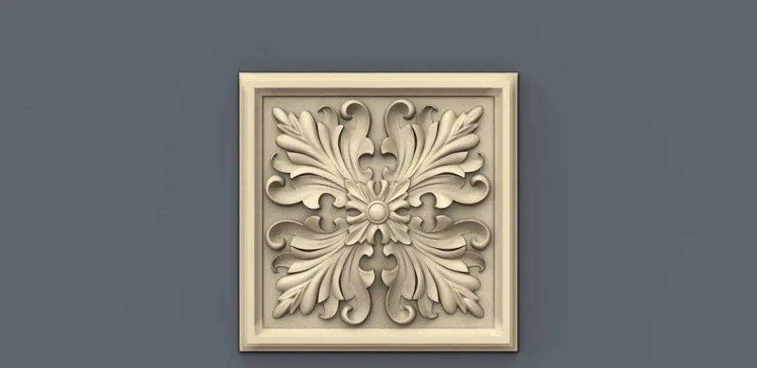 Stl Format 3D Furniture , Doors Decoration Square - 010 1
