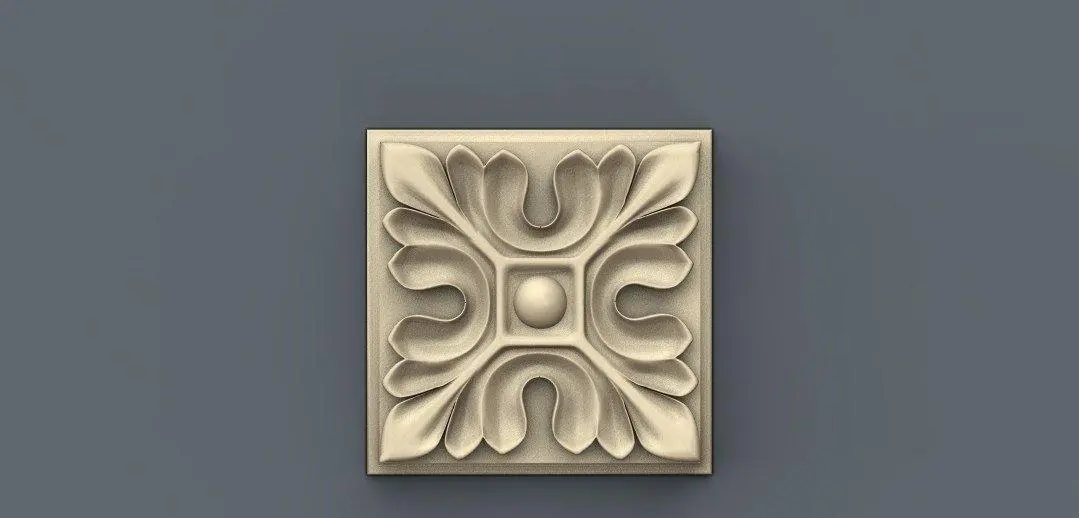 Stl Format 3D Furniture , Doors Decoration Square - 011 1