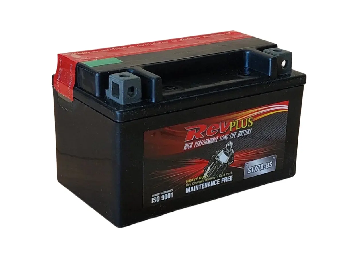 Revplus Stx7a-Bs Motorcycle Agm Battery - 12V 6Ah 90Cca 1