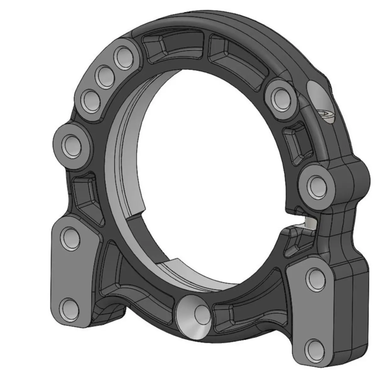 Forged Aluminum Bearing Flange 40/50Mm W/Bolt Brake Side Black Anodized 1