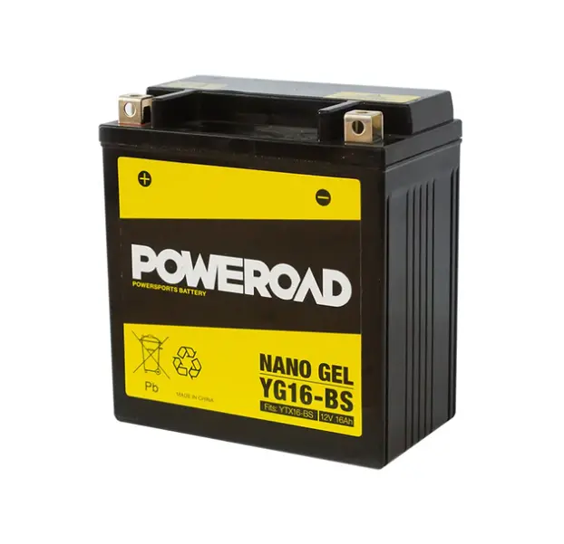 Poweroad Nano Gel Motorbike Battery 12V 16Ah - Yg16-Bs 1