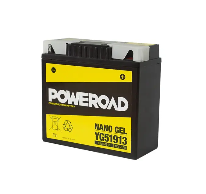 Poweroad Nano Gel Motorbike Battery 12V 21Ah - Yg51913 (Yt19bl-Bs) 1