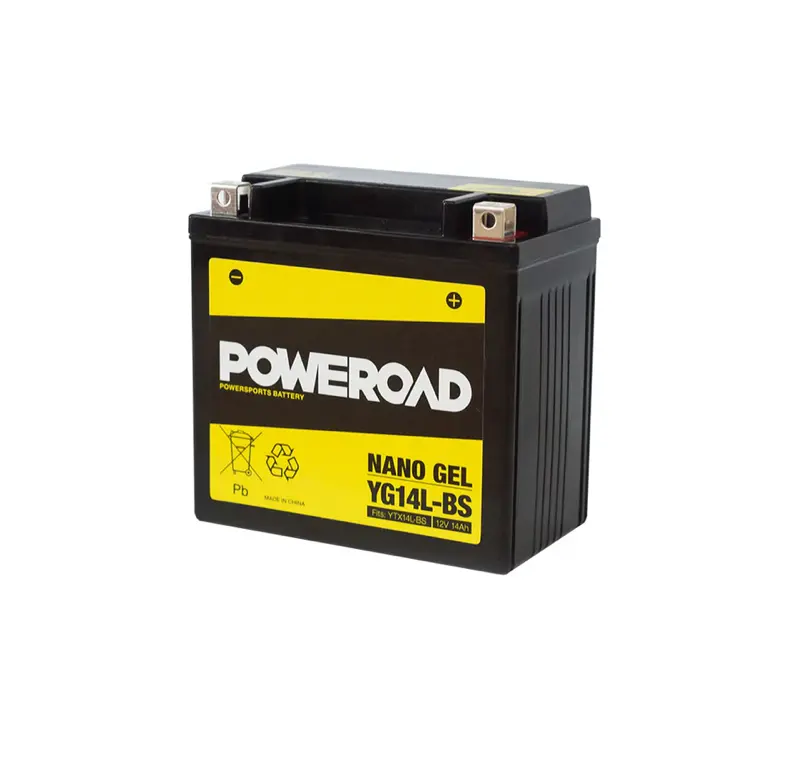 Poweroad Nano Gel Motorbike Battery 12V 14Ah - Yg14l-Bs 1