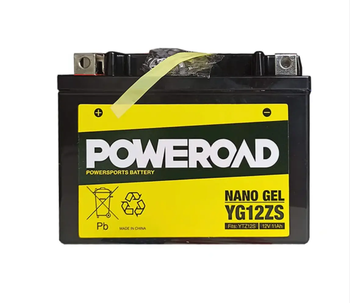 Poweroad Nano Gel Motorbike Battery 12V 11.2Ah - Yg12-Zs 1