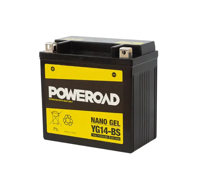 Poweroad Nano Gel Motorbike Battery 12V 14Ah - Yg14-Bs 1