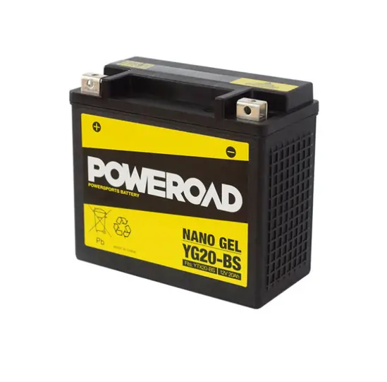 Poweroad Nano Gel Motorbike Battery 12V 20Ah - Yg20-Bs 1