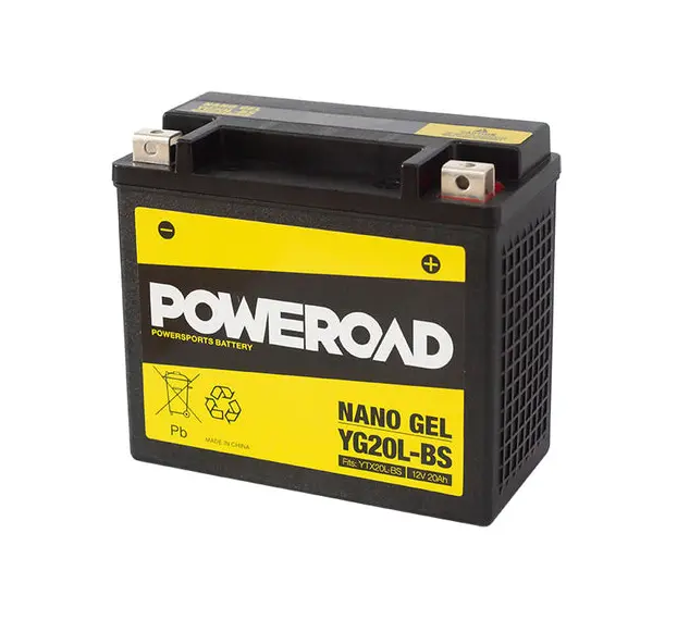 Poweroad Nano Gel Motorbike Battery 12V 20Ah - Yg20l-Bs 1
