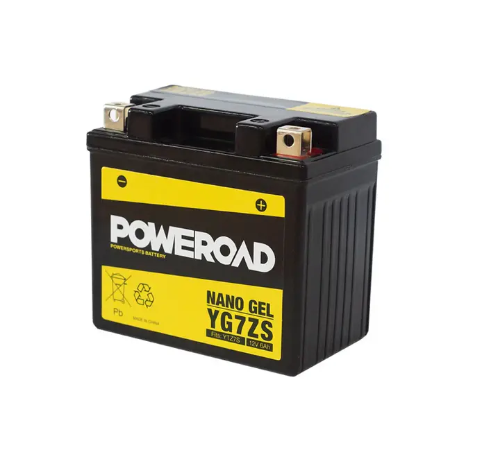 Poweroad Nano Gel Motorbike Battery 12V 6Ah - Yg7-Zs 1