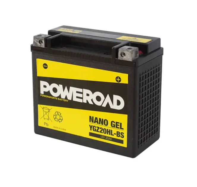 Poweroad Nano Gel Motorbike Battery 12V 20Ah - Ygz20hl-Bs 1