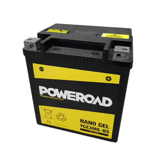 Poweroad Nano Gel Motorbike Battery 12V 30Ah - Ygz30hl-Bs 1