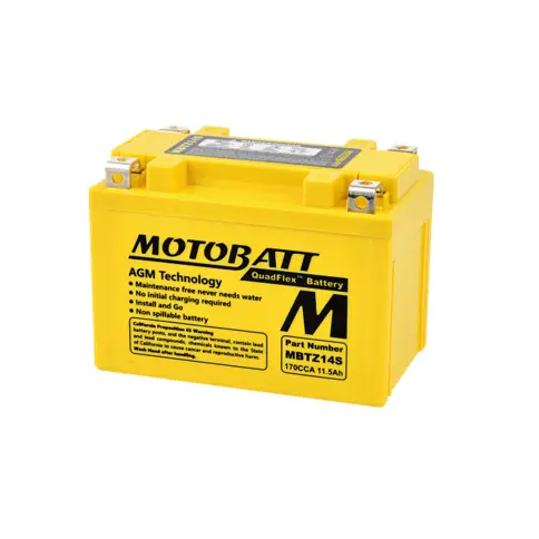 Motobatt Mbtz14s Quadflex Motorbike Agm Battery - 11.5Ah 170Cca 1