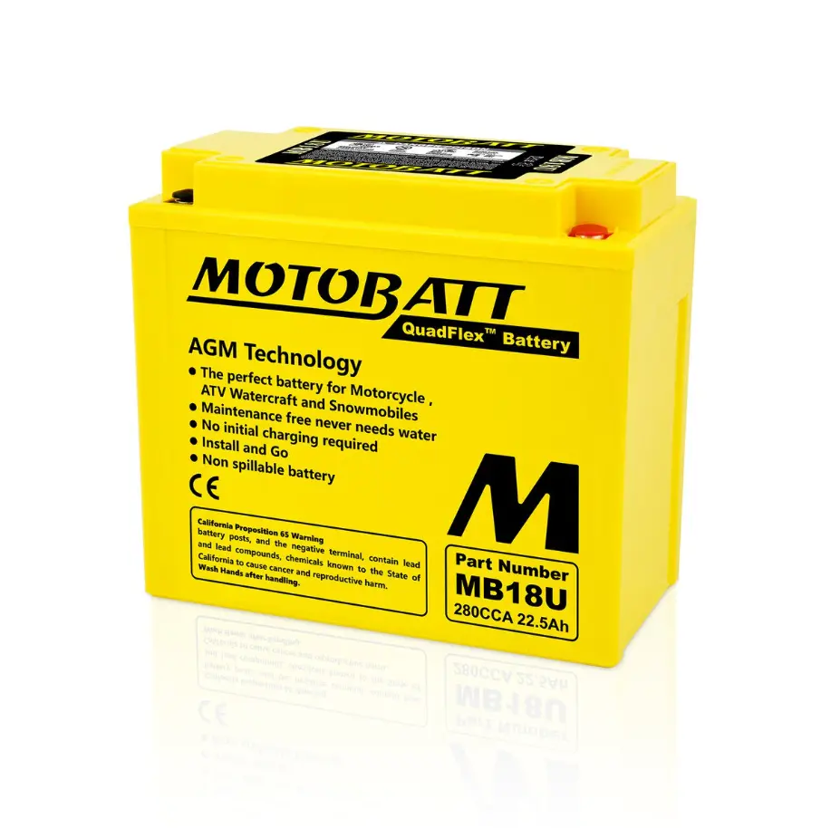 Motobatt Mb18u Quadflex Motorbike Agm Battery - 22.5Ah 280Cca 1
