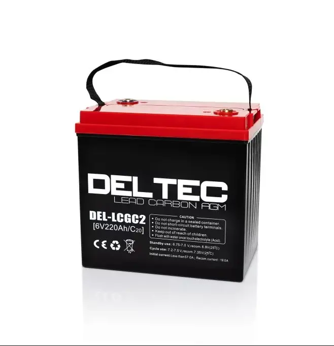 Deltec Del-Lcgc2 Lead Carbon Agm Deep Cycle Battery - 6V 220Ah 1