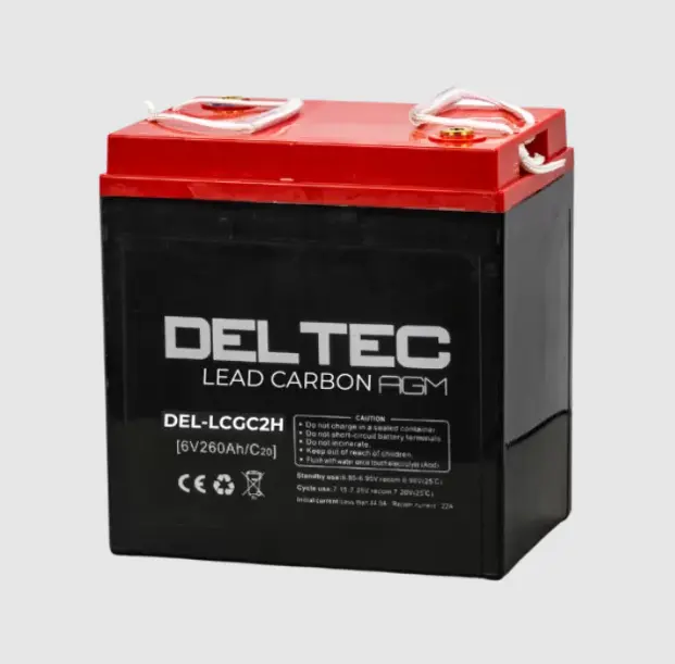 Deltec Del-Lcgc2h Lead Carbon Agm Deep Cycle Battery - 6V 260Ah 1