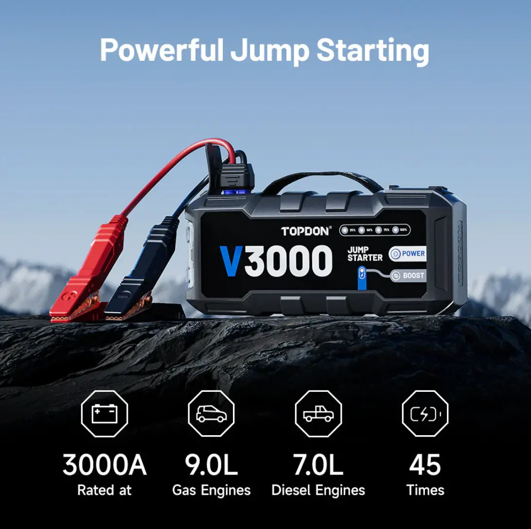 Topdon V3000 Jump Starter Power Bank - 3000A 1