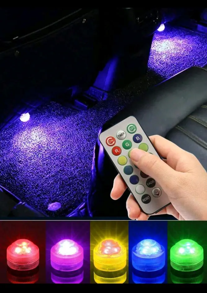 2 Car Led Interior Lights With Remote – Multicolor Ambient Lighting 1