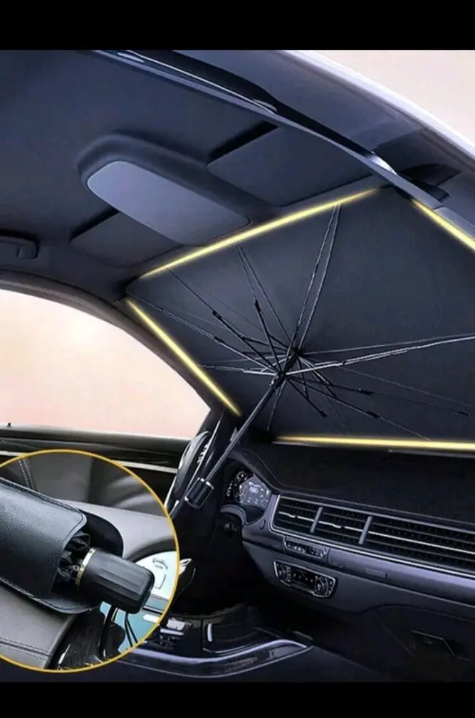 Foldable Windshield Sunshade – Umbrella Style 1