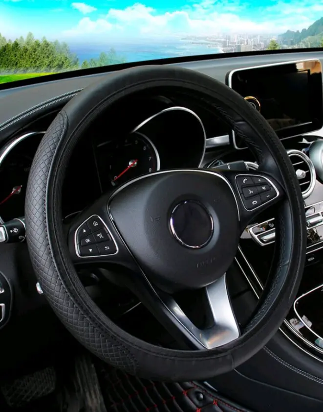 Universal Steering Wheel Cover – Fits 37–38.1Cm (14.>5–15 Inch) | D-Type & Round 1