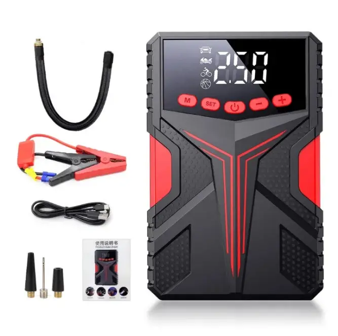 Portable Car Jump Start High Capacity Battery - Inflatable Pump, Jump Starter & Fast Power Bank 1